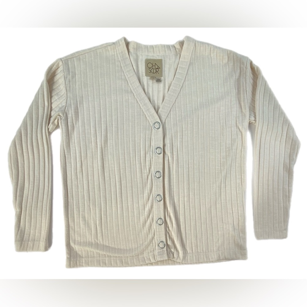 Chaser Women's Cream Cardigan Sweater